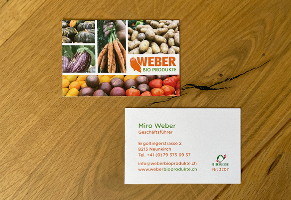 Logez Weber Bioprodukte Visitenkarte